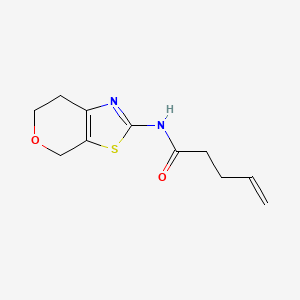 molecular formula C11H14N2O2S B2499782 N-(6,7-dihydro-4H-pyrano[4,3-d]thiazol-2-yl)pent-4-enamide CAS No. 1421525-95-2