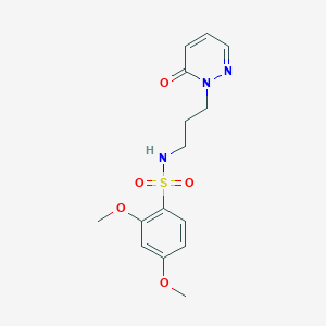 molecular formula C15H19N3O5S B2499787 2,4-dimethoxy-N-(3-(6-oxopyridazin-1(6H)-yl)propyl)benzenesulfonamide CAS No. 1171798-78-9