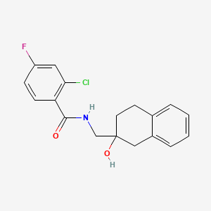 molecular formula C18H17ClFNO2 B2499790 2-chloro-4-fluoro-N-((2-hydroxy-1,2,3,4-tetrahydronaphthalen-2-yl)methyl)benzamide CAS No. 1421506-61-7