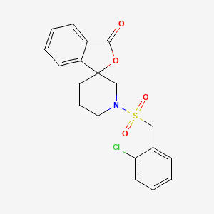 molecular formula C19H18ClNO4S B2499794 1'-((2-chlorobenzyl)sulfonyl)-3H-spiro[isobenzofuran-1,3'-piperidin]-3-one CAS No. 1705340-97-1