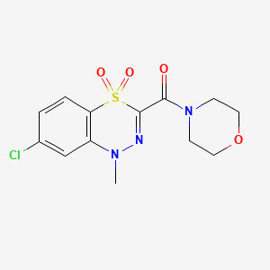 molecular formula C13H14ClN3O4S B2499796 (7-氯-1-甲基-4,4-二氧代-1H-苯并[e][1,3,4]噻二嗪-3-基)(吗啉基)甲酮 CAS No. 1251593-33-5