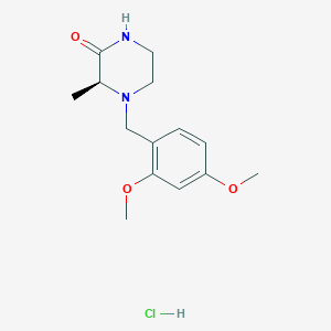 molecular formula C14H21ClN2O3 B2499798 (S)-4-(2,4-二甲氧基苯甲基)-3-甲基哌嗪-2-酮盐酸盐 CAS No. 2007940-85-2