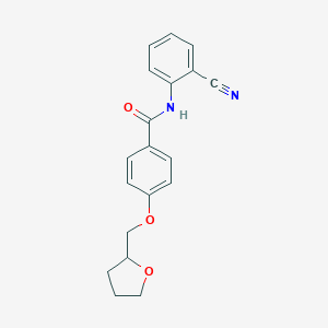 molecular formula C19H18N2O3 B249980 N-(2-cyanophenyl)-4-(tetrahydro-2-furanylmethoxy)benzamide 