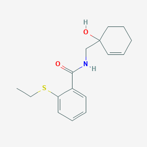 2-(ethylsulfanyl)-N-[(1-hydroxycyclohex-2-en-1-yl)methyl]benzamide