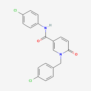 molecular formula C19H14Cl2N2O2 B2499808 N-(4-chlorophenyl)-1-[(4-chlorophenyl)methyl]-6-oxopyridine-3-carboxamide CAS No. 338782-75-5