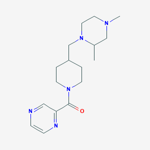 molecular formula C17H27N5O B2499814 (4-((2,4-二甲基哌嗪-1-基)甲基)哌啶-1-基)(吡嗪-2-基)甲酮 CAS No. 1421452-79-0