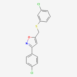 3-(4-chlorophenyl)-5-{[(3-chlorophenyl)sulfanyl]methyl}-1,2-oxazole