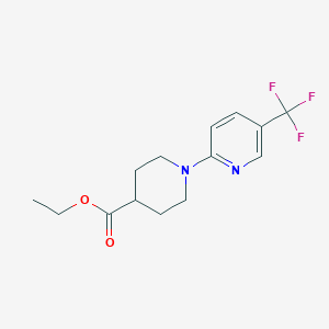 molecular formula C14H17F3N2O2 B2499816 1-(5-(Trifluorometil)piridin-2-il)piperidin-4-carboxilato de etilo CAS No. 420844-59-3