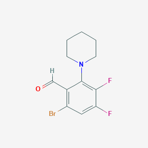 6-Bromo-3,4-difluoro-2-(piperidin-1-yl)benzaldehyde