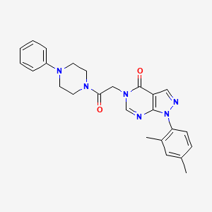 molecular formula C25H26N6O2 B2499821 1-(2,4-dimethylphenyl)-5-(2-oxo-2-(4-phenylpiperazin-1-yl)ethyl)-1H-pyrazolo[3,4-d]pyrimidin-4(5H)-one CAS No. 887458-80-2