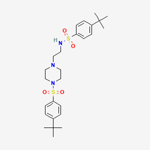 molecular formula C26H39N3O4S2 B2499835 4-叔丁基-N-[2-(4-(4-叔丁基苯基)磺酰哌嗪-1-基)乙基]苯磺酰胺 CAS No. 853902-47-3