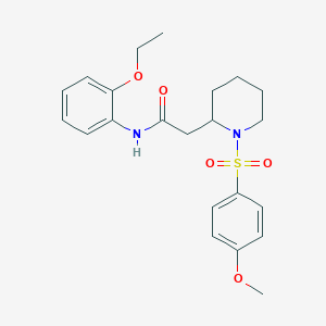 molecular formula C22H28N2O5S B2499836 N-(2-ethoxyphenyl)-2-(1-((4-methoxyphenyl)sulfonyl)piperidin-2-yl)acetamide CAS No. 941956-37-2