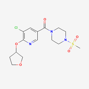 molecular formula C15H20ClN3O5S B2499837 1-[5-chloro-6-(oxolan-3-yloxy)pyridine-3-carbonyl]-4-methanesulfonylpiperazine CAS No. 1903555-23-6