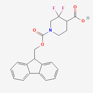 molecular formula C21H19F2NO4 B2499838 1-{[(9H-fluoren-9-yl)methoxy]carbonyl}-3,3-difluoropiperidine-4-carboxylic acid CAS No. 2094456-40-1