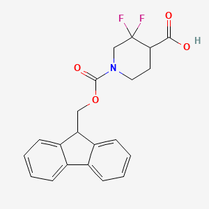 molecular formula C21H19F2NO4 B2499838 1-{[(9H-芴-9-基)甲氧基]羰基}-3,3-二氟哌啶-4-羧酸 CAS No. 2094456-40-1