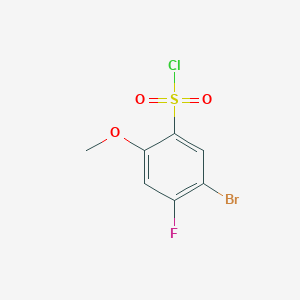 molecular formula C7H5BrClFO3S B2499842 5-Bromo-4-fluoro-2-methoxybenzene-1-sulfonyl chloride CAS No. 1692245-39-8