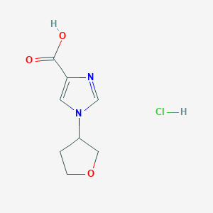 molecular formula C8H11ClN2O3 B2499844 1-(Oxolan-3-yl)-1h-imidazole-4-carboxylic acid hydrochloride CAS No. 2230807-53-9
