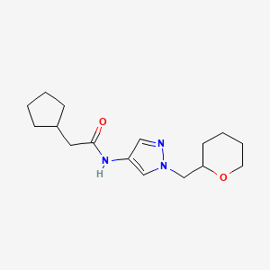 2-cyclopentyl-N-{1-[(oxan-2-yl)methyl]-1H-pyrazol-4-yl}acetamide