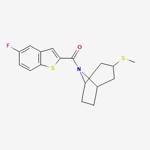 molecular formula C17H18FNOS2 B2499851 ((1R,5S)-3-(metiltio)-8-azabiciclo[3.2.1]octan-8-il)(5-fluorobenzo[b]tiofen-2-il)metanona CAS No. 1788533-58-3