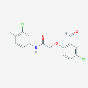 2-(4-chloro-2-formylphenoxy)-N-(3-chloro-4-methylphenyl)acetamide