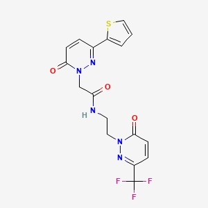 2-[6-oxo-3-(thiophen-2-yl)-1,6-dihydropyridazin-1-yl]-N-{2-[6-oxo-3-(trifluoromethyl)-1,6-dihydropyridazin-1-yl]ethyl}acetamide