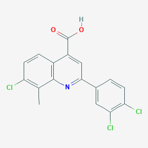 molecular formula C17H10Cl3NO2 B2499861 7-Chloro-2-(3,4-dichlorophenyl)-8-methylquinoline-4-carboxylic acid CAS No. 863437-98-3