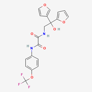 molecular formula C19H15F3N2O6 B2499863 N1-(2-(furan-2-yl)-2-(furan-3-yl)-2-hydroxyethyl)-N2-(4-(trifluoromethoxy)phenyl)oxalamide CAS No. 2034330-13-5