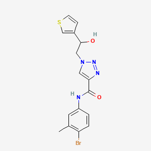 molecular formula C16H15BrN4O2S B2499869 N-(4-溴-3-甲基苯基)-1-(2-羟基-2-(噻吩-3-基)乙基)-1H-1,2,3-噻唑-4-甲酰胺 CAS No. 2034598-57-5