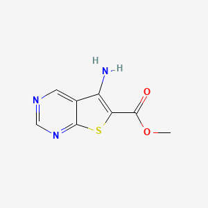 molecular formula C8H7N3O2S B2499870 Methyl 5-aminothieno[2,3-d]pyrimidine-6-carboxylate CAS No. 2091691-82-4