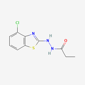 molecular formula C10H10ClN3OS B2499872 N'-(4-chlorobenzo[d]thiazol-2-yl)propionohydrazide CAS No. 851979-31-2