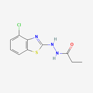 molecular formula C10H10ClN3OS B2499872 N'-(4-クロロ-1,3-ベンゾチアゾール-2-イル)プロパンヒドラジド CAS No. 851979-31-2