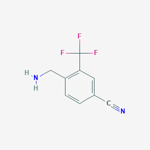 molecular formula C9H7F3N2 B2499880 4-(Aminomethyl)-3-(trifluoromethyl)benzonitrile CAS No. 1141894-75-8