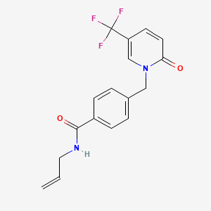 molecular formula C17H15F3N2O2 B2499886 N-allyl-4-{[2-oxo-5-(trifluoromethyl)-1(2H)-pyridinyl]methyl}benzenecarboxamide CAS No. 339025-11-5