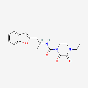 molecular formula C18H21N3O4 B2499888 N-(1-(苯并[噁唑-2-基)丙酰基)-4-乙基-2,3-二氧代哌嗪-1-羧酰胺 CAS No. 2034380-47-5