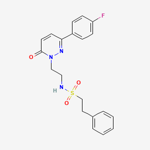 molecular formula C20H20FN3O3S B2499893 N-(2-(3-(4-fluorophenyl)-6-oxopyridazin-1(6H)-yl)ethyl)-2-phenylethanesulfonamide CAS No. 921832-47-5