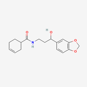 N-(3-(benzo[d][1,3]dioxol-5-yl)-3-hydroxypropyl)cyclohex-3-enecarboxamide