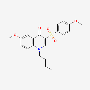 molecular formula C21H23NO5S B2499898 1-butyl-6-methoxy-3-((4-methoxyphenyl)sulfonyl)quinolin-4(1H)-one CAS No. 899215-00-0