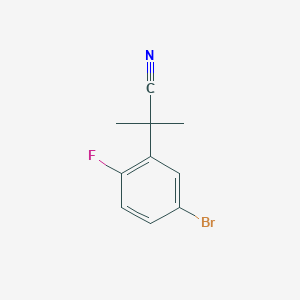 molecular formula C10H9BrFN B2499900 2-(5-Bromo-2-fluorophenyl)-2-methylpropanenitrile CAS No. 913719-91-2