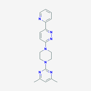molecular formula C19H21N7 B2499901 4,6-Dimethyl-2-[4-(6-pyridin-2-ylpyridazin-3-yl)piperazin-1-yl]pyrimidine CAS No. 2380171-83-3