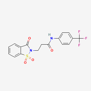 3-(1,1-dioxido-3-oxobenzo[d]isothiazol-2(3H)-yl)-N-(4-(trifluoromethyl)phenyl)propanamide