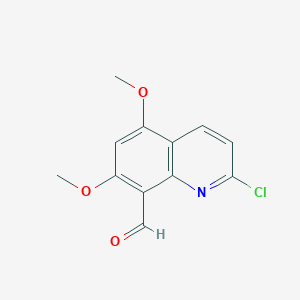 molecular formula C12H10ClNO3 B2499912 2-Chloro-5,7-dimethoxyquinoline-8-carbaldehyde CAS No. 2228827-14-1
