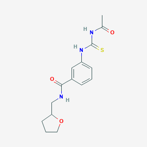 molecular formula C15H19N3O3S B249992 3-[(acetylcarbamothioyl)amino]-N-(tetrahydrofuran-2-ylmethyl)benzamide 