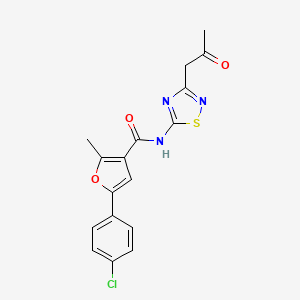 5-(4-chlorophenyl)-2-methyl-N-[3-(2-oxopropyl)-1,2,4-thiadiazol-5-yl]furan-3-carboxamide