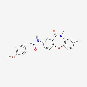 molecular formula C24H22N2O4 B2499924 N-(8,10-dimethyl-11-oxo-10,11-dihydrodibenzo[b,f][1,4]oxazepin-2-yl)-2-(4-methoxyphenyl)acetamide CAS No. 922008-96-6