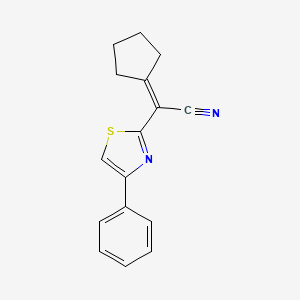 molecular formula C16H14N2S B2499927 环戊烯基亚甲基-(4-苯基-噻唑-2-基)-乙腈 CAS No. 402954-59-0