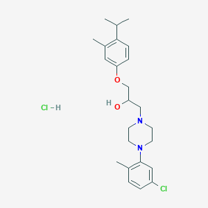 molecular formula C24H34Cl2N2O2 B2499929 1-(4-(5-Chloro-2-methylphenyl)piperazin-1-yl)-3-(4-isopropyl-3-methylphenoxy)propan-2-ol hydrochloride CAS No. 1216758-93-8