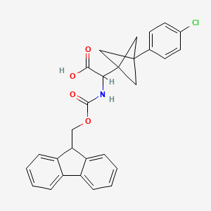 molecular formula C28H24ClNO4 B2499931 2-[3-(4-Chlorophenyl)-1-bicyclo[1.1.1]pentanyl]-2-(9H-fluoren-9-ylmethoxycarbonylamino)acetic acid CAS No. 2287260-63-1