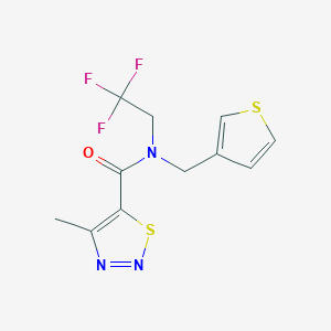 molecular formula C11H10F3N3OS2 B2499933 4-methyl-N-(thiophen-3-ylmethyl)-N-(2,2,2-trifluoroethyl)-1,2,3-thiadiazole-5-carboxamide CAS No. 1235042-07-5