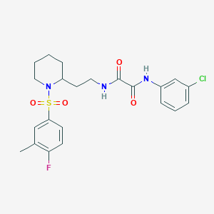 N1-(3-chlorophenyl)-N2-(2-(1-((4-fluoro-3-methylphenyl)sulfonyl)piperidin-2-yl)ethyl)oxalamide