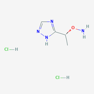 molecular formula C4H10Cl2N4O B2499945 O-[(1R)-1-(1H-1,2,4-Triazol-5-yl)ethyl]hydroxylamine;dihydrochloride CAS No. 2445750-48-9